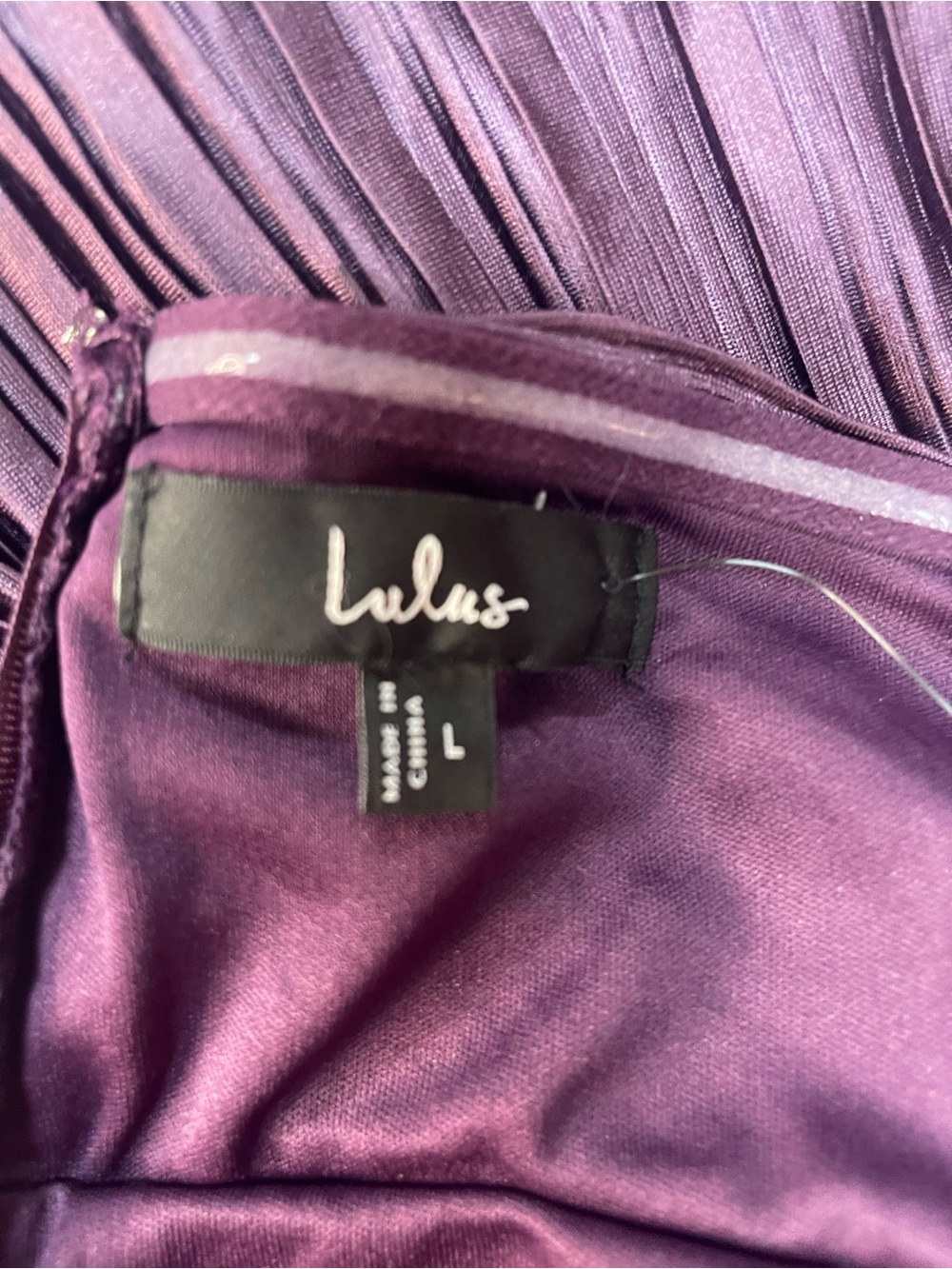 Lulus Whimsical Beauty Satin Pleated Plisse Strapless Maxi Dress Dark Purple - Picture 10 of 16
